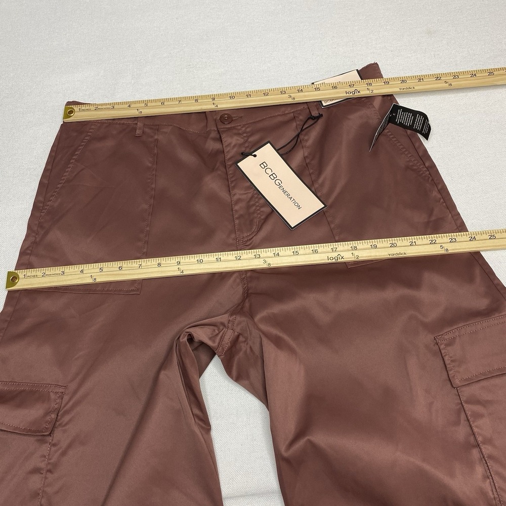 BCBG Generation Parachute Jogger Baggy Wide‎ Leg Pants Sz XXXL Dusty Mauve Satin - Picture 8 of 15